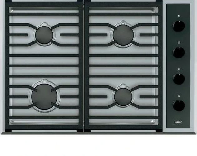 Wolf® 30" Stainless Steel Transitional Liquid Propane Cooktop-0