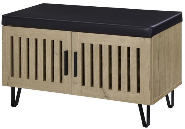 Coaster® Brixton Black/White Oak Entryway Shoe Storage Bench-3