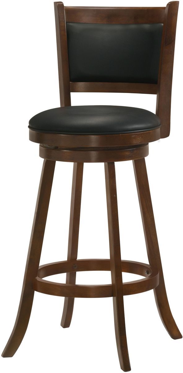 Coaster® Broxton 2-Piece Chestnut/Black Upholstered Swivel Bar Stools-3