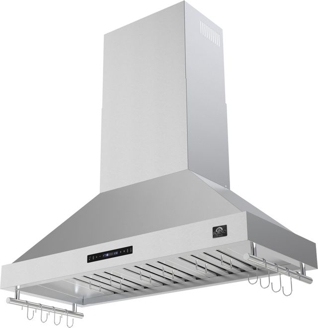 FORNO® Venezia Alta Qualita 48" Stainless Steel Wall Mounted Range Hood with Touch Controls and Baffle Filters-3
