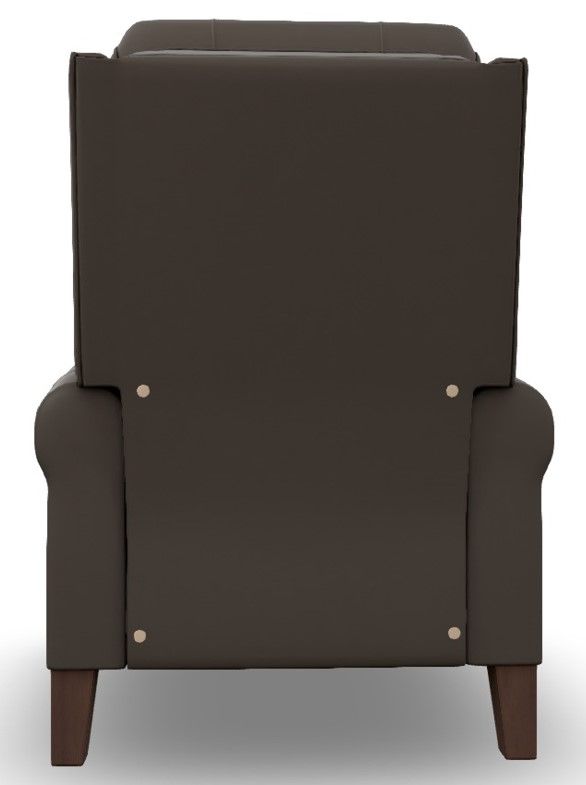 Best® Home Furnishings Customizable Joanna Leather Power High Leg Recliner with Power Tilt Headrest and Dark Walnut Legs-3