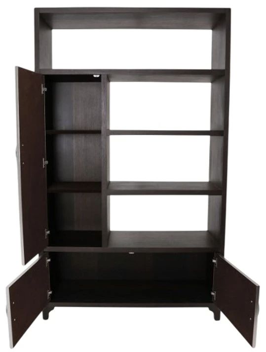 Michael Amini® 21 Cosmopolitan™ Pebble Grain Taupe/Umber Left Bookcase-1