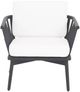 Moe's Home Collection Wren Warm White Teak Outdoor Lounge Chair-0