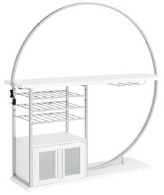 Coaster® Risley White High Gloss 2-Door LED Home Bar with Wine Storage