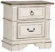 Liberty Furniture Abbey Park 4-Piece Antique White/Weathered Brown King Upholstered Sleigh Bedroom Set-4