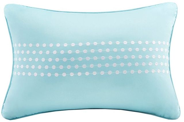 Olliix by Madison Park Essentials Merritt Aqua Grey California King Reversible Complete Comforter and Cotton Sheet Set-4