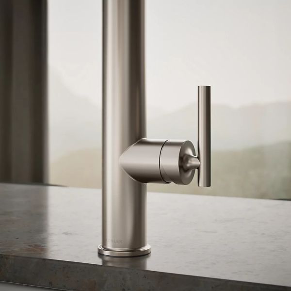 KOHLER® Purist® Vibrant Stainless Semi-Professional Kitchen Sink Faucet with 3-Function Sprayhead-4