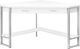 Monarch Specialties Inc. 42"L White and Silver Metal Corner Computer Desk-2
