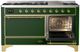Ilve® Majestic III 60" Emerald Green Pro Style Dual Fuel Liquid Propane Range with Solid Door and Brass Trim-3