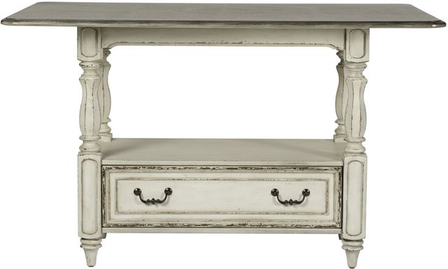 Liberty Furniture Magnolia Manor 5-Piece Antique White/Weathered Bark Gathering Dining Table Set-2