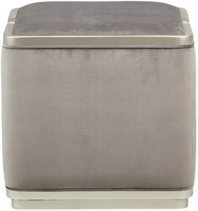 Michael Amini® Linea Gray Pearl/Silver Mist Ottoman-2