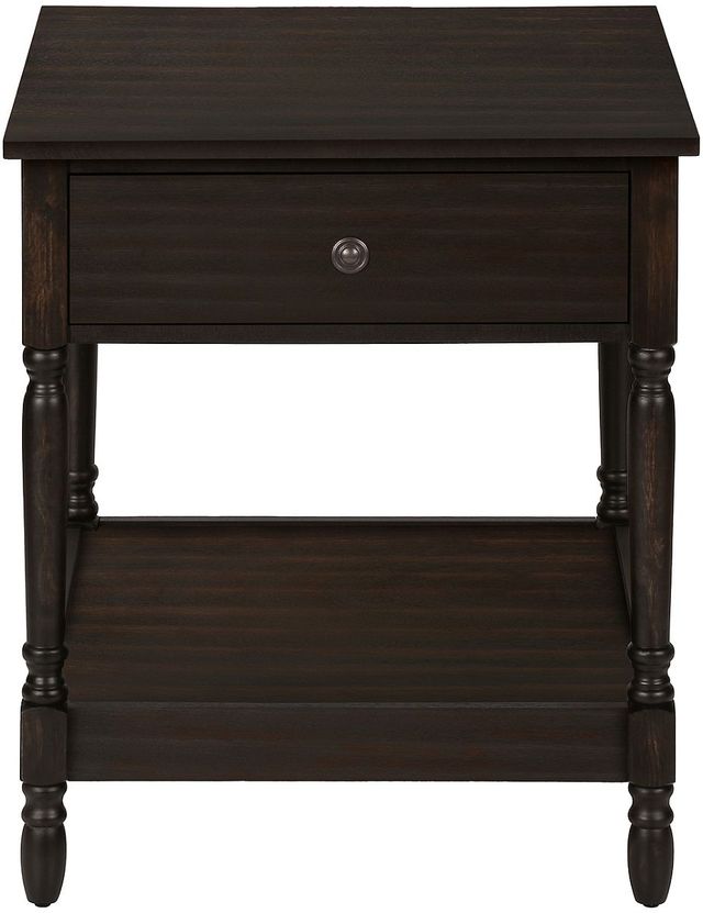 Monarch Specialties Inc. Walnut Veneer 2-Tier Square Side Table-1