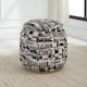 Uttermost® Dialogue Black/White Poof Ottoman-1