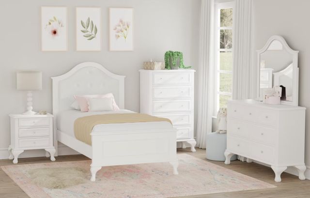 Elements International Jesse 3-Piece White Full Bedroom Set-4
