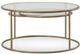 Century® Grand Tour Furniture Cassie Antique Brass Coffee Table with Glass Top and Two Pivoting Shelves-0