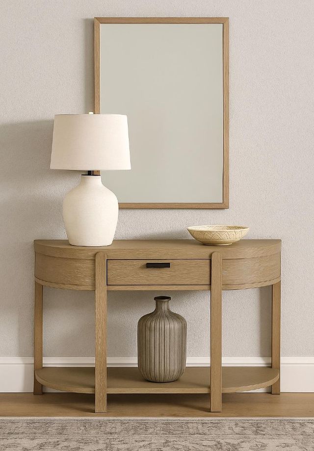 Bernards Trilogy Toffee Curved Console Table-1