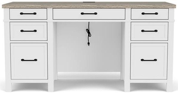 Riverside Furniture Finn Cloud/Fog Executive Desk-1