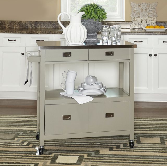 Linon Sydney Gray Kitchen Cart-4