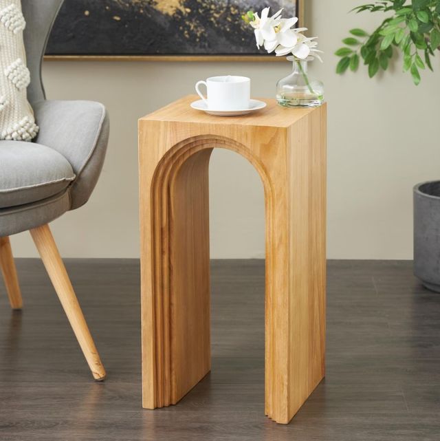 Deco Marche Brown Cutout Arch Side Table-3