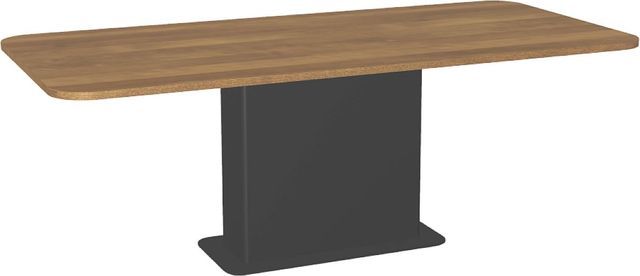 Amisco Customizable Lucarelli 84" Rectangular Dining Table with Radius Corners and 1" Birch Veneer Top-0
