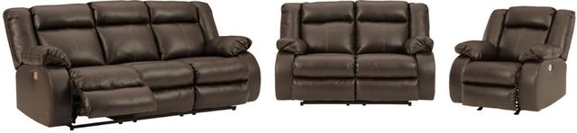 Signature Design by Ashley® Denoron 3-Piece Chocolate Power Reclining Living Room Set-0