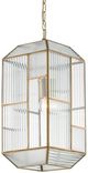 Currey & Company Bardolph Antique Brass/Clear Pendant Lighting-1