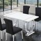 Furniture of America® Holstebro White 60" Dining Table with Silver Base-1