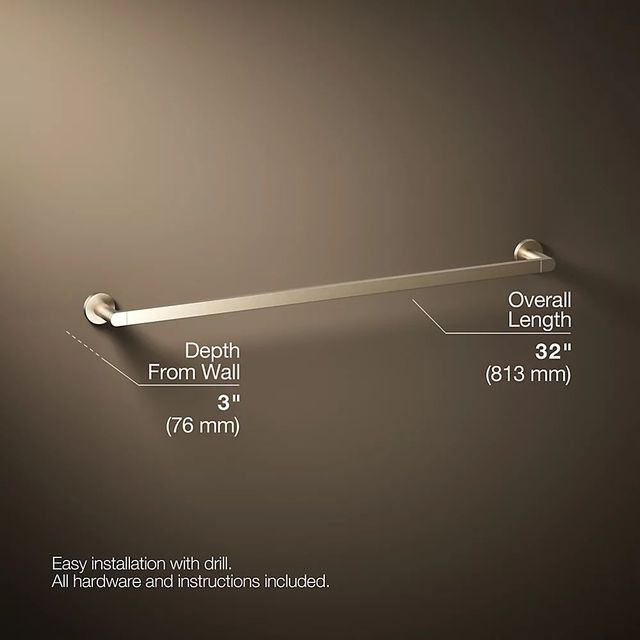 KOHLER® Composed® Vibrant Brushed Bronze 30" Towel Bar-4