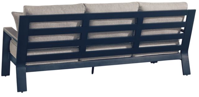 Signature Design by Ashley® East Beach Driftwood/Navy Blue Fabric/Metal Outdoor Sofa-3