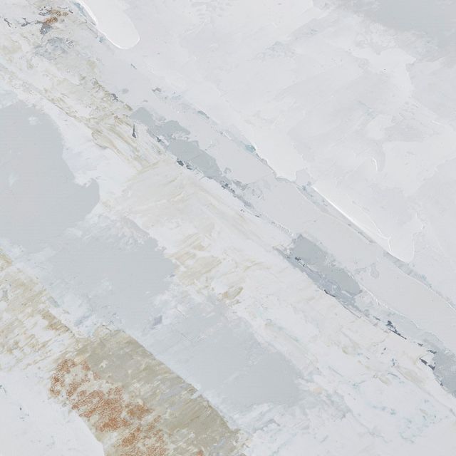 Olliix by Madison Park Strato Natural Hand Embellishment Framed Canvas with Gold Foil-1