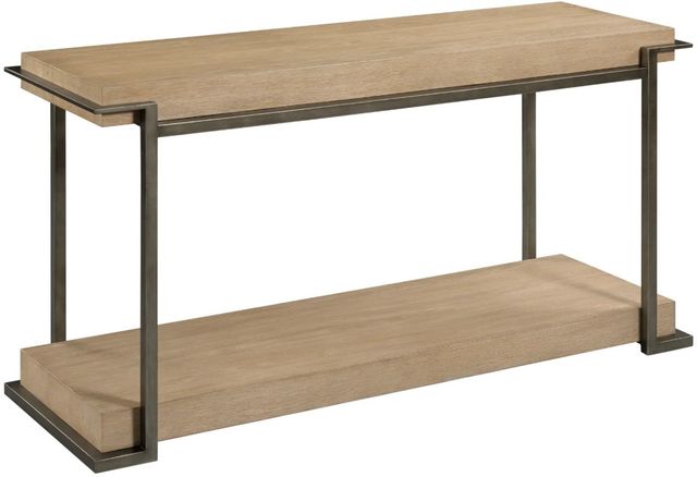 Hammary® Huron Blonde Oak Sofa Table with Antique Brass Frame-0