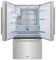 ZLINE Autograph Edition 36" 28.9 Cu. Ft. Stainless Steel Standard-Depth French Door Fingerprint-Resistant Refrigerator with External Water Dispenser and Dual Ice Maker in Polished Nickel Helix Handles-4