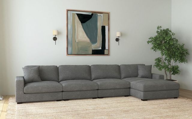 Elements International Arizona 4-Piece Steno Charcoal Right-Arm Facing Sectional and Chaise-1