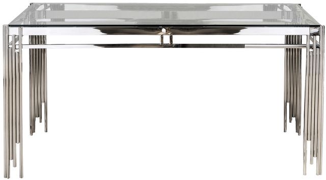 Mazin Furniture Porfirio Glass Top Dining Table with Silver Legs-1