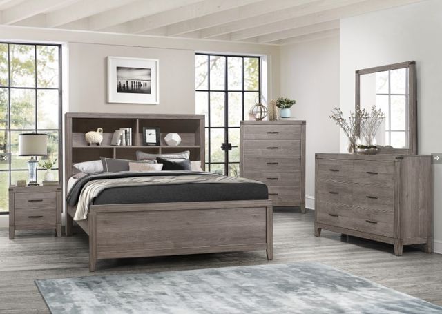 Homelegance® Woodrow Gray Queen Platform Bookcase Bed-1