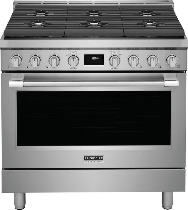Frigidaire Professional® 36'' Smudge-Proof® Stainless Steel Pro Style Dual Fuel Range-0