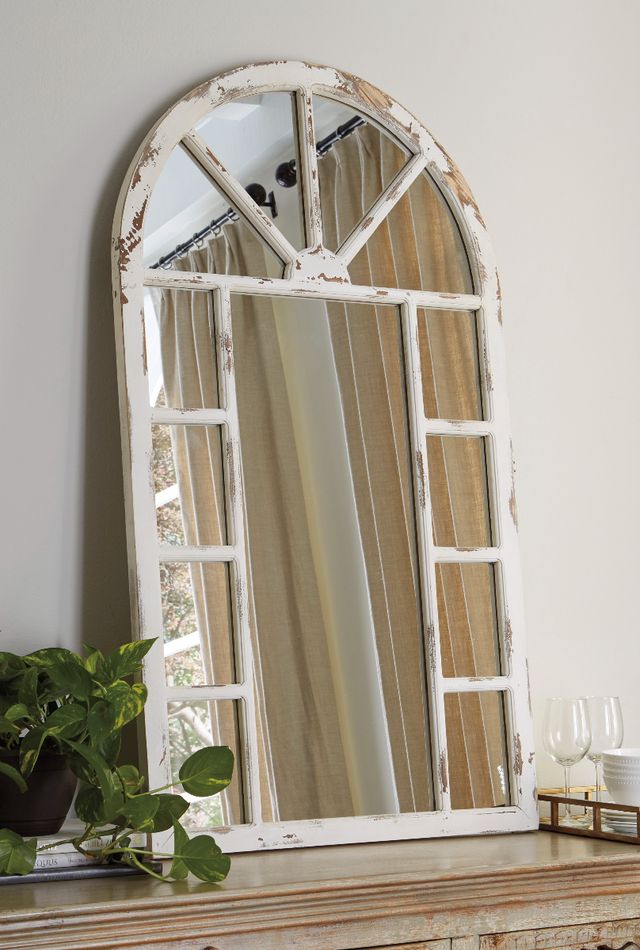 Signature Design by Ashley® Divakar Antique White Accent Mirror-1