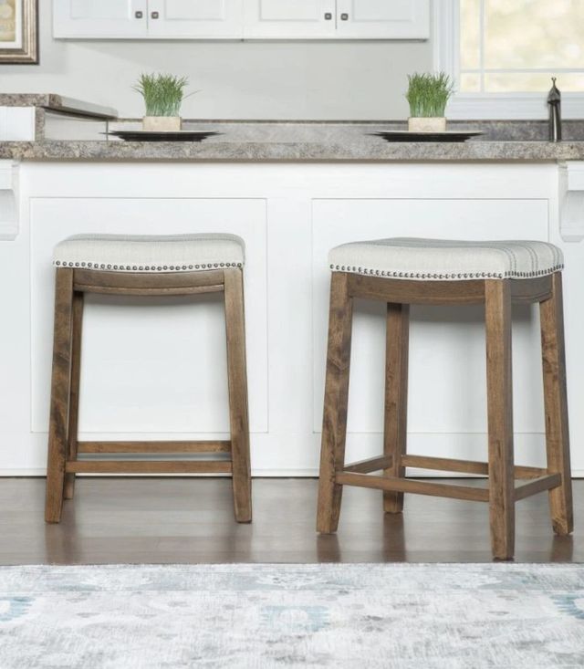 Linon Claridge Rustic Brown Counter Stool-1