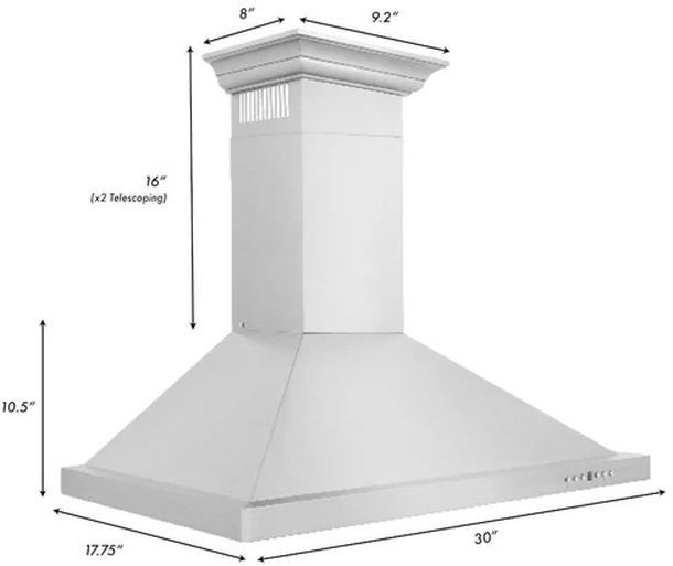ZLINE 30" Stainless Steel Wall Mounted Range Hood -2