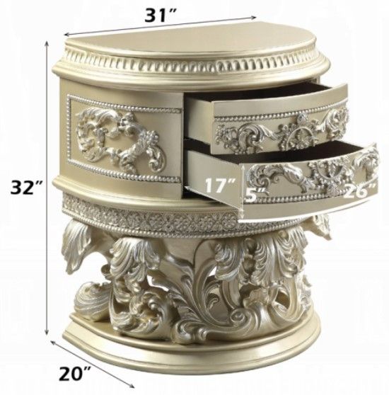 ACME Furniture Vatican Champagne Silver Nightstand-2