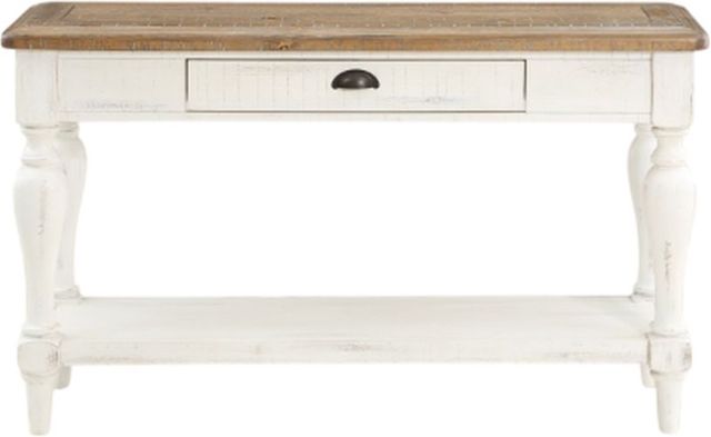Winners Only® Augusta Rustic Brown Top Sofa Table with White Base-2