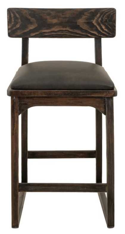 International Furniture Direct Balam Black/Stained Dark Upholstered Barstool-2