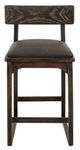 International Furniture Direct Balam Black/Stained Dark Upholstered Barstool-2