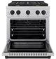 ZLINE Autograph Edition 30" Satin Stainless Steel Pro Style Gas Range with 4 Burner Cooktop and Matte Black Accents-1
