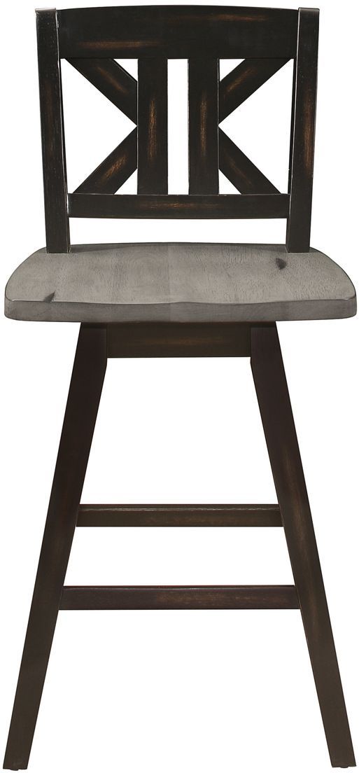 Mazin Furniture Amsonia Black/Distressed Gray Swivel Counter Chair-1