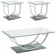 Coaster® Danville 3-Piece Tempered Glass Top Occasional Table with Chrome Base Set-0