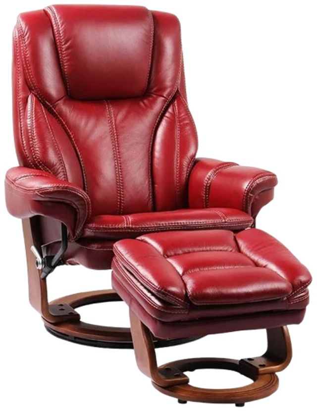 BenchMaster High Line Hana Ruby Red Chair and Ottoman Set-0