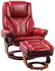 BenchMaster High Line Hana Ruby Red Chair and Ottoman Set-0