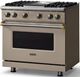 Viking® 5 Series 36" Nantucket Pro Style Gas (LP) Range with Brushed Brass Trim-2