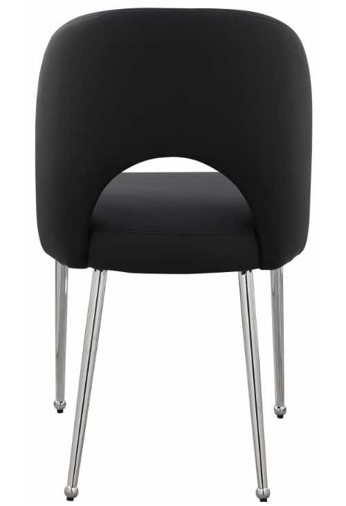 Meridian Furniture Logan Black/Chrome Velvet Dining Side Chair-1